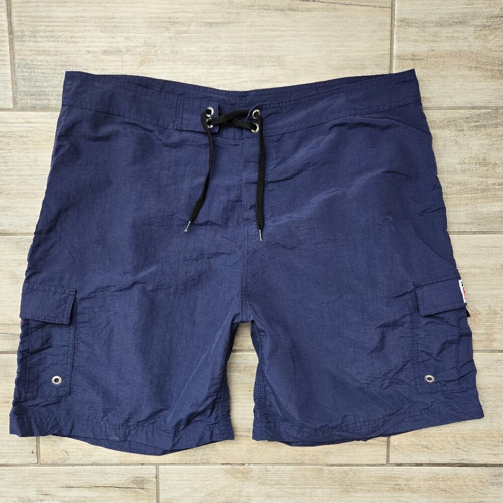Pelagic Navy Nylon Cargo Fishing Shorts Men Drawstring Lightweight‎ Outdoor 40